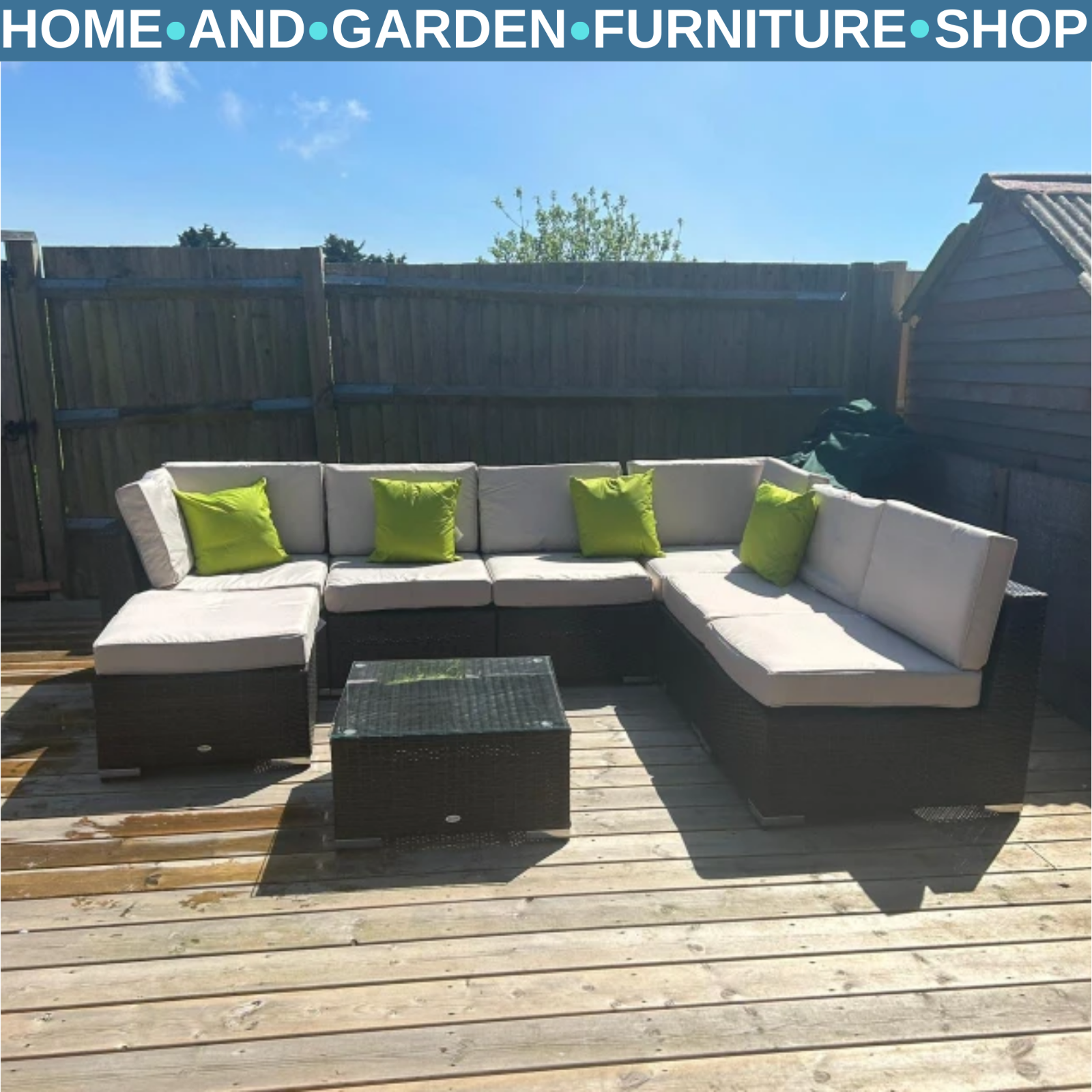 Outsunny 8Pc Rattan Sofa Garden Furniture Aluminium Outdoor Patio Set Brown - Image 3