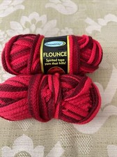 SENSATIONS FLOUNCE RUFFLE YARN Red Lot Of 2 Skeins