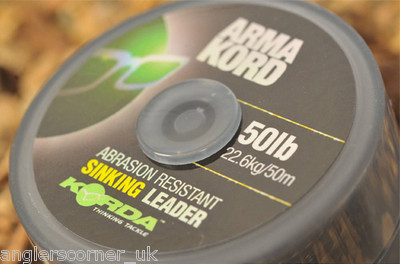 Korda Arma Kord Sinking Leader Line - 30lb or 50lb / Carp Fishing