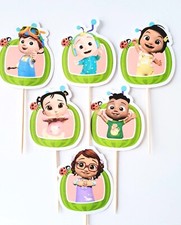 Cocomelon cupcake toppers x6, very cute Cocomelon mixed toppers