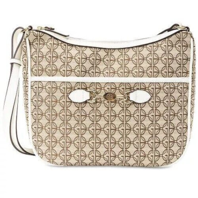 Giani Bernini 10013249800 Jacquard White Logo Hobo Crossbody/Shoulder Bag $130