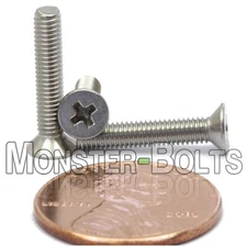 Bulk Qty 1,500 - M3 x 16mm DIN 965 Metric Phillips Flat Machine Screw Stainless