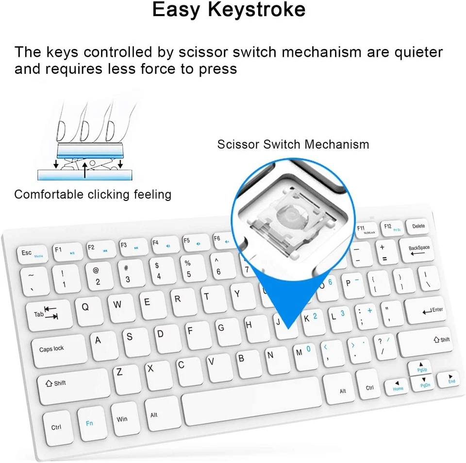 New Wireless Keyboard, Ultra Slim Keyboard with Type-C Converter Compatible Gift - Image 4 of 4