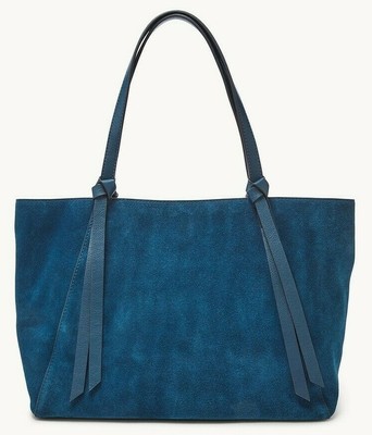 blue suede tote