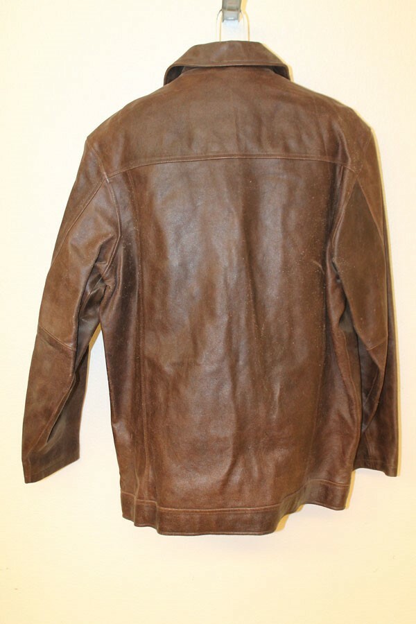 MENS WILSONS VINTAGE HICKORY BROWN LEATHER FLIGHT/PILOT JACKET SZ M image 3