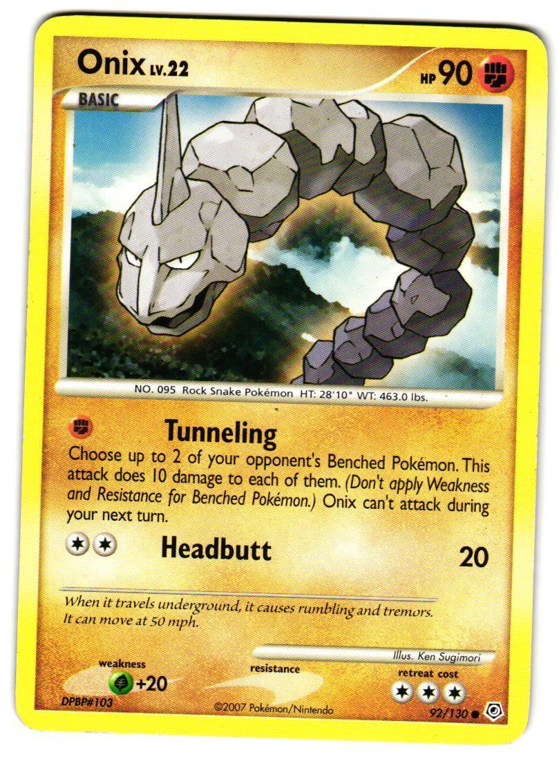 Pokemon Diamond and Pearl Onix #92/130 LP Common