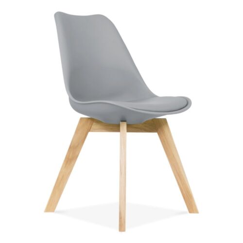 MOF Tulip-flower shape Dining Chair Solid Wood Legs ABS Plastic, Padded Seat - Picture 14 of 18