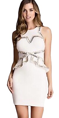 open lace back dress Hi Curvy Plus Size Blossomed Floral Ascent Peplum Dress Made In USA main image 1
