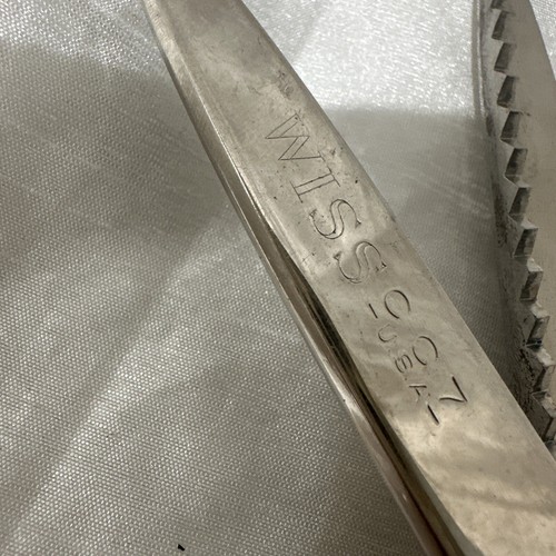 Vintage WISS CC7 Pinking Shears Zig Zag Scissors Made in USA 7.5" Chrome - Picture 2 of 4