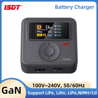 ISDT 405AC 60W GaN Battery Charger for LiFe,LiHv,LiPo 1-4S/Pb 1-7S/NiMH 1-12S