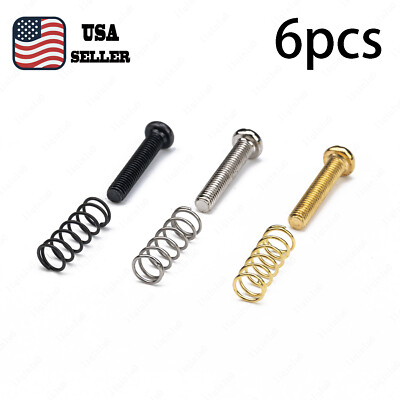 6Pcs Guitar saddle screws & springs for bridge or tremolo M3 For Strat Tele