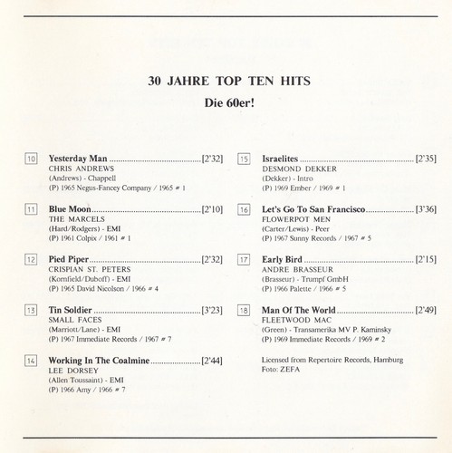 Die 60er!:BEACH BOYS,HOT BUTTER,SWEET,GARY GLITTER,KINCADE,FLEETWOOD MAC,DORSEY - Bild 6 von 7