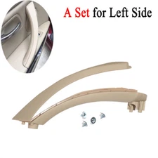 LEFT SIDE BEIGE INNER OUTER DOOR PANEL HANDLE PULL TRIM COVER FIT BMW E90 328i