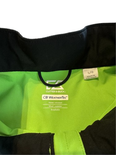Cutter & Buck Mens L Golf WeatherTec Green Lightweight Water Resistant Jacket - Picture 8 of 11