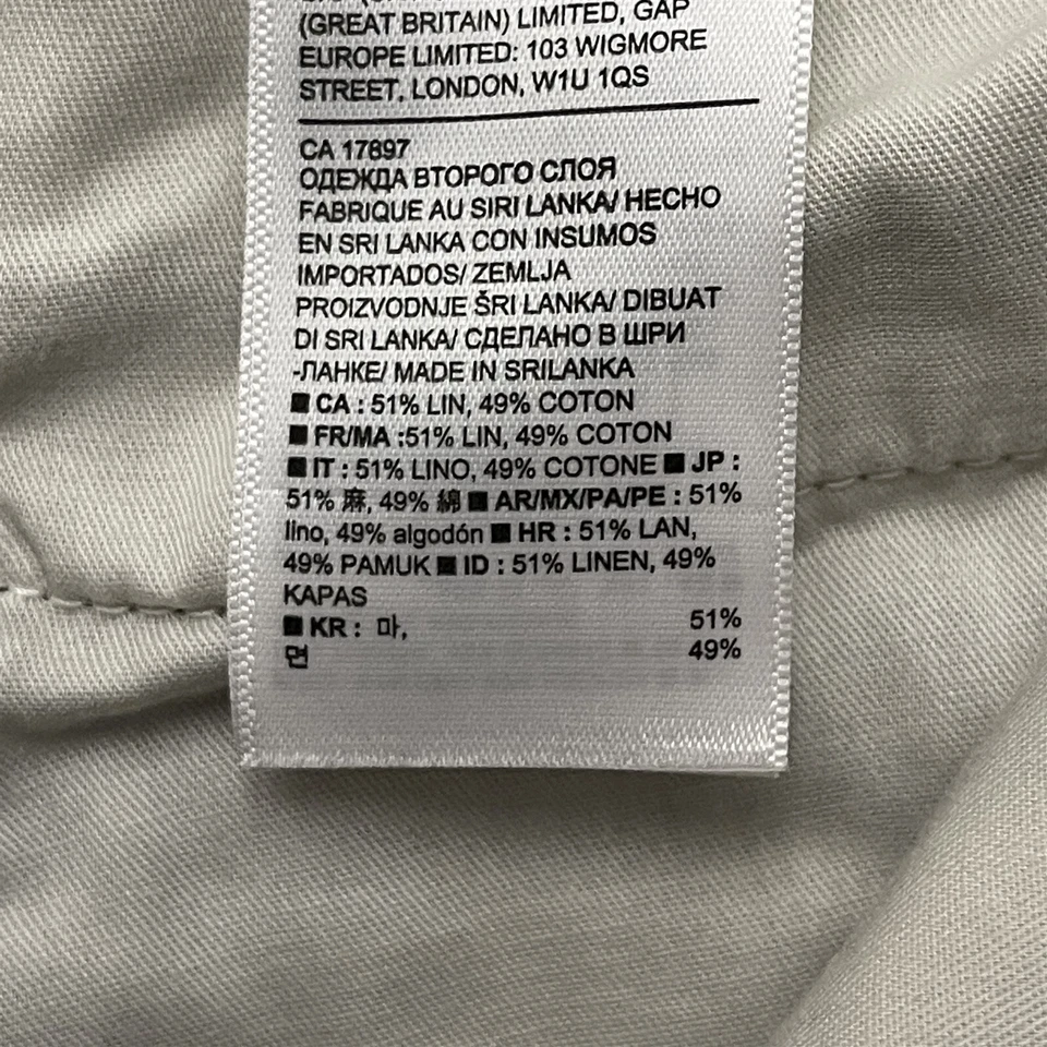 Pantalones Cortos Banana Republic 36 x 9" Aiden Marrón A Cuadros Mezcla de Lino Claro con Cordón Foto 4 de 4