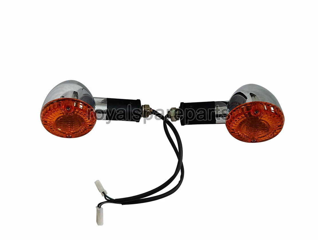For Royal Enfield Classic 350cc 500cc Chrome Front Indicator Traficator Pair