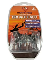 Stealth Strike 100 Grain Broadheads 3 Blade Archery Compound and Crossbow Arrow