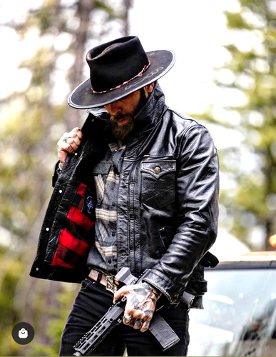 BLACK COWBOY GENUINE LEATHER JACKET 