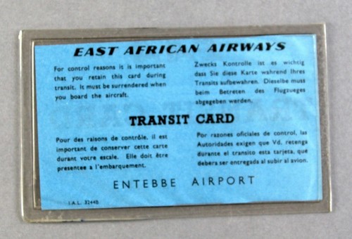 EAST AFRICAN AIRWAYS EAA ENTEBBE AIRPORT AIRLINE TRANSIT CARD BOARDING PASS - Picture 2 of 2