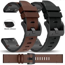 Leather Band Watch Strap For Garmin Fenix 8 E 7 7X 6 6X Pro 3 5 5X Plus 965 955
