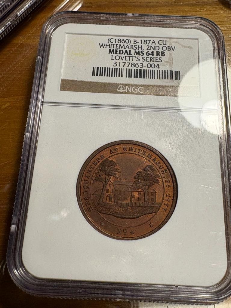 Circa 1860 Lovett's Washington Series B187A Whitemarsh NGC MS64 RB SKU#38068
