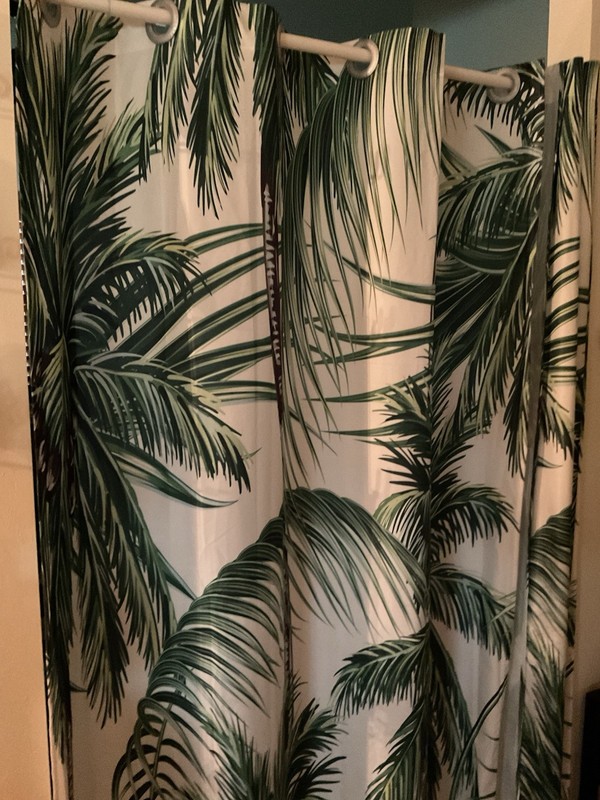 Rainforest Leaves Blackout Curtains - Tropical Palm Leaf Nature Green Plant P...