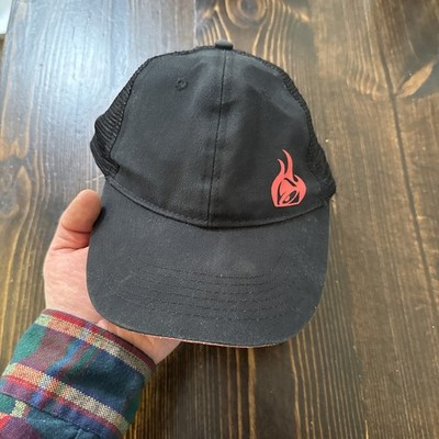 Taco Bell Black Hat Red Fire Logo Adjustable OSFA Mesh Employee Team Member Cap