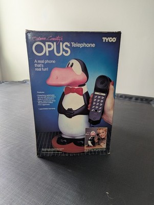   MINT IN BOX Vintage 1987 Tyco Bloom County OPUS Penguin Telephone w/ Manual 