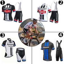 Men's Pro Team Cycling Jersey Set Short Sleeve Bike Shirt Gel Padded Bib Shorts