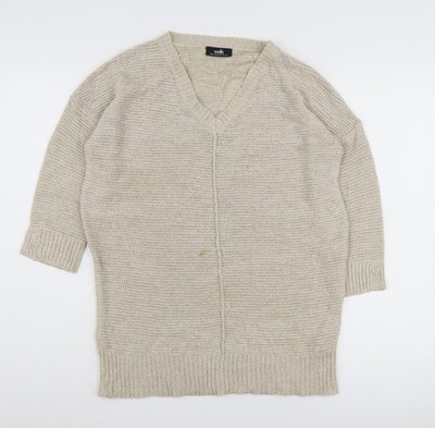 Strickjacke Pullover Damen UK Größe M Wallis Beige