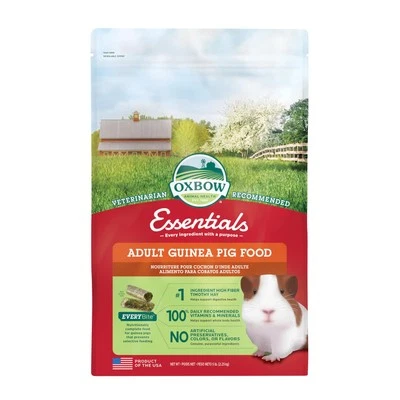 Oxbow Essentials Adult Guinea Pig Food - All Natural Adult Guinea Pig Pellets -