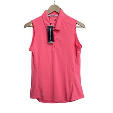 NWT Adidas Women's Pink Sleeveless Golf Polo Shirt Size Small Outdoor Athletic