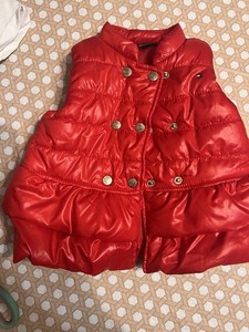 Tommy Hilfiger Baby Girls Red Puffer Quilted Vest Size 6-9 Months Red