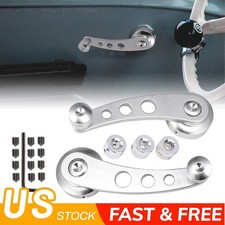 2x Aluminum Manual Billet Car Window Crank Handle Winder Truck Pickup Silver Us