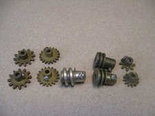 Vtg 1928 Gilbert Erector White Truck Set 7-1/2 Lot Pinion Worm Gears  w/ Brass