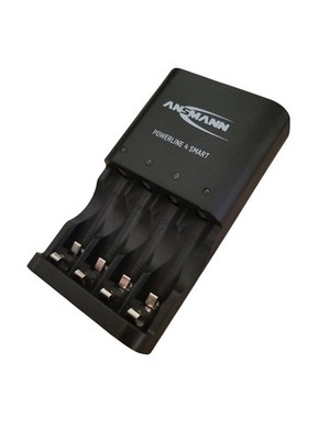 ANSMANN Akku Ladegerät  Powerline 4 Smart  inklusive 4x NiMH AAA 1100 Akkus