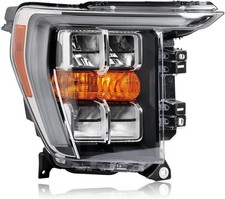 Led Chrome Bezel Headlights Compatible With 2021-2023 Ford F150 Headlight Full