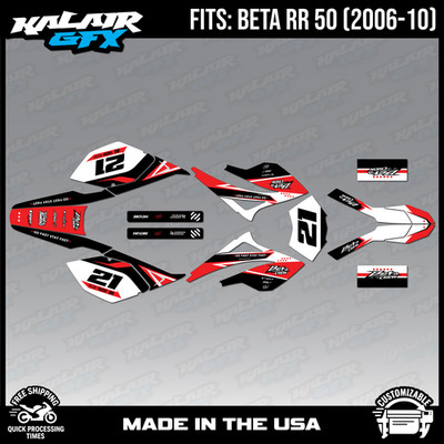 Graphics Kit for Beta RR50 (2006-2010) Orange-crew Series - RED