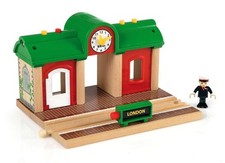 BRIO 33578 Wooden Railway Station Toy with Voice Recording Light 3 Years