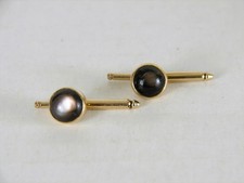 Vintage 1/20 12K GF Black MOP Tuxedo Shirt Studs Pair