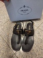 Prada Zehensandalen Sandalen Gr 40- 41 schwarz Gold