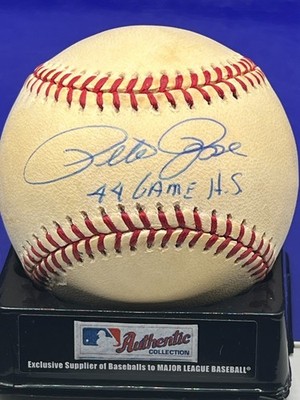 PETE ROSE CINCINNATI REDS 44 GAME HIT STREAK JSA AUTHENTIC SIGNED