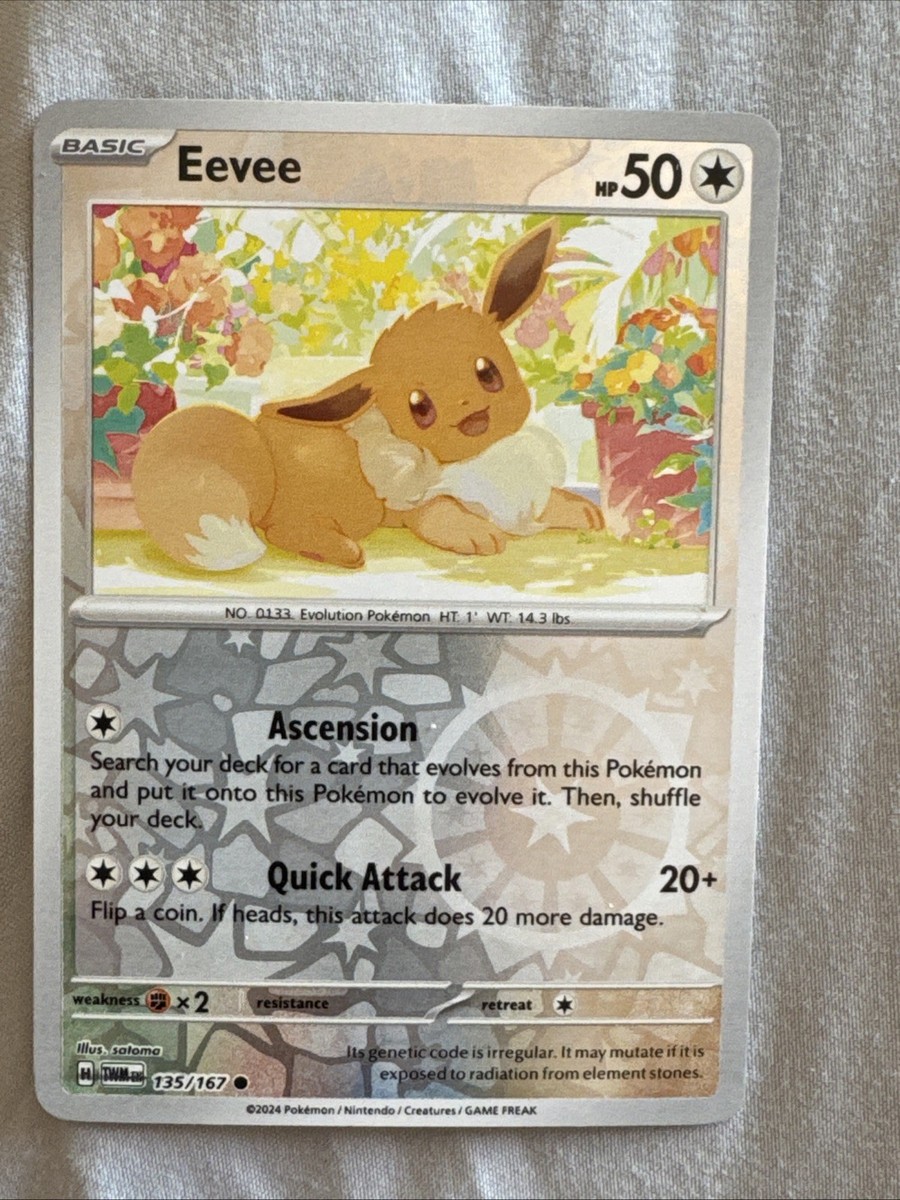 Eevee 135/167 Sv06: Twilight Masquerade Reverse Holo Error Card