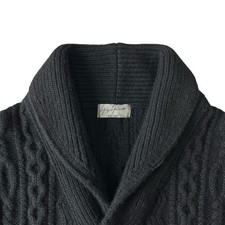  CASHMERE Yohji Yamamoto Fisherman Knit Cardigan Black Size 3