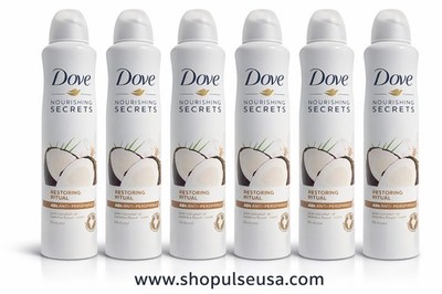 Dove Nourishing Secrets Coconut & Jasmine Antiperspirant Spray 8.5oz 6 Pack | 48