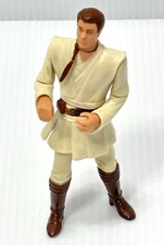 Star Wars Obi-Wan Kenobi Jedi Figure Padawan Braid, Tan Robe, Toy GUC