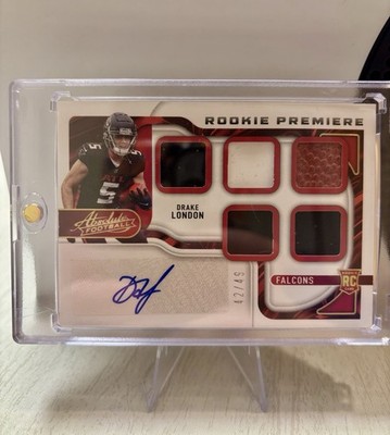 Panini Absolute 2022 Drake London RC RPA Quintuple Patch 42/49 #207 Falcons