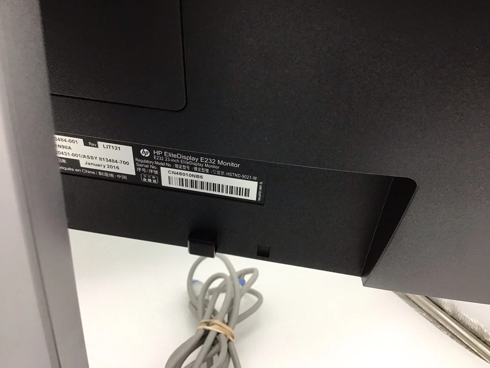 HP EliteDisplay E232 23" Widescreen HDMI Monitor Stand ,Power Cord & HDMI Cable - Image 4 of 4