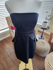 J. Crew Black Ruffle Dress Strapless Cocktail Party Women's Size 4