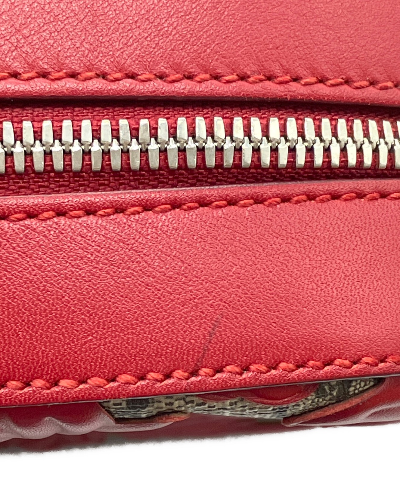 GUCCI Chain Shoulder Bag Red Beige Leather Italy Model 409535 SN2597 thumbnail 8